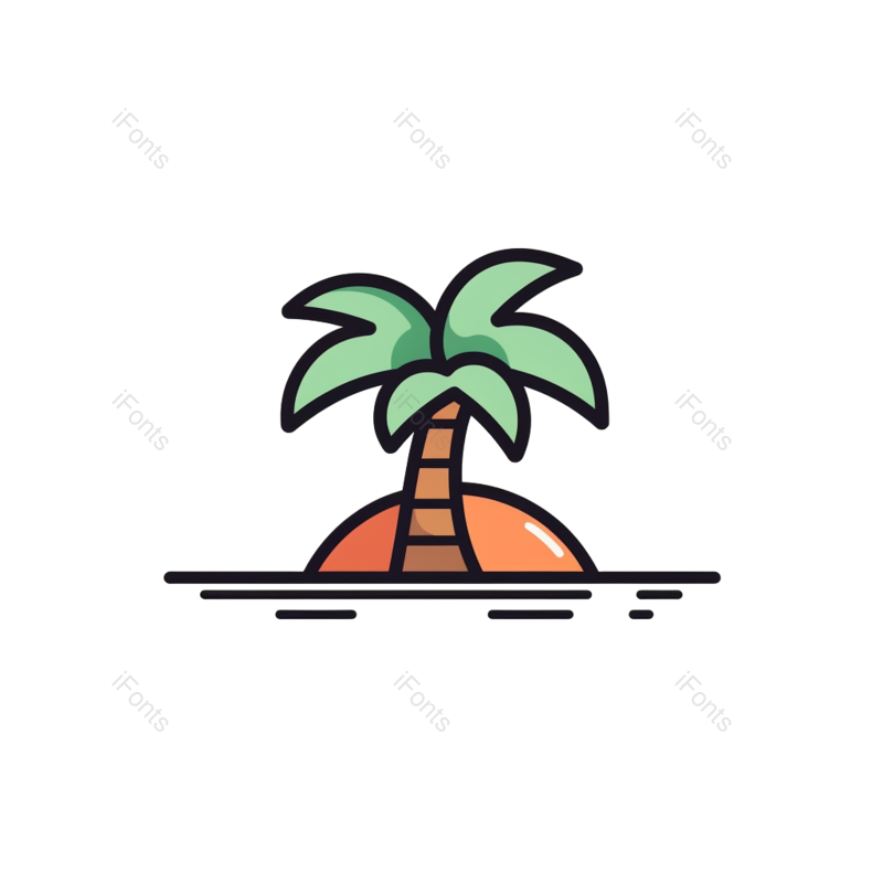 卡通图片,户外元素,树木PNG,夏天免抠素材